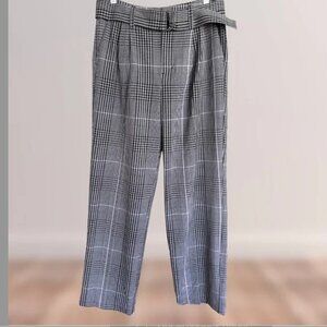 A New Day women's trousers/pants with belt gray plaid size 6